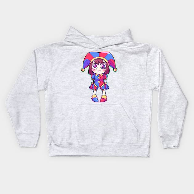 Pomni The Amazing Digital Circus Kids Hoodie by Inky_Trash